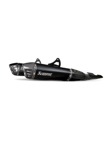 SLIP-ON LINE DUAL MUFFLER BLACK TITANIUM CARBON END CAP