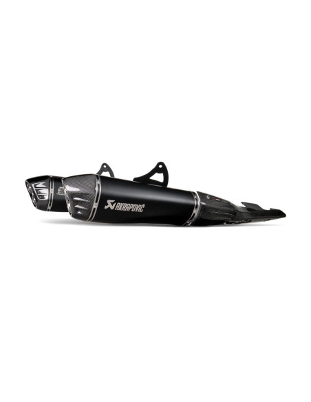 SLIP-ON LINE DUAL MUFFLER BLACK TITANIUM CARBON END CAP