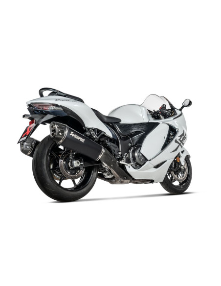 SLIP-ON LINE DUAL MUFFLER BLACK TITANIUM CARBON END CAP