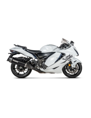 SLIP-ON LINE DUAL MUFFLER BLACK TITANIUM CARBON END CAP