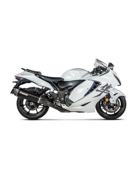 SLIP-ON LINE DUAL MUFFLER BLACK TITANIUM CARBON END CAP