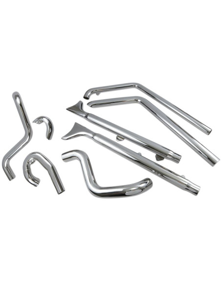 MUFFLER TRUE DUALS WITH 33" LONG 2-1/4" FISHTAIL MUFFLERS (WITH BAFFLE)