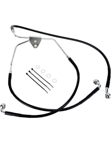 FRONT BRAKE LINE BLACK VINYL COATED STAINLESS STEEL