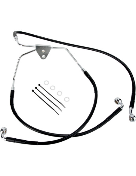FRONT BRAKE LINE BLACK VINYL COATED STAINLESS STEEL
