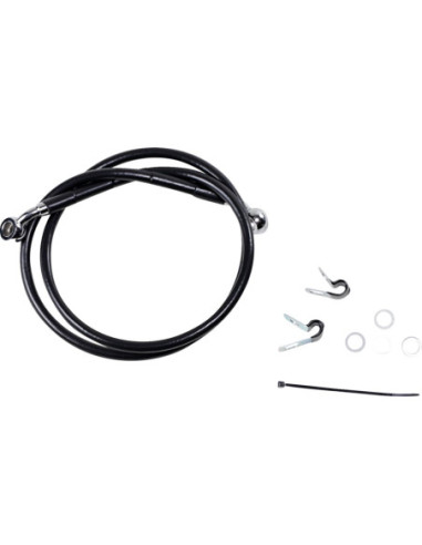 FRONT BRAKE LINE BLACK VINYL COATED STAINLESS STEEL