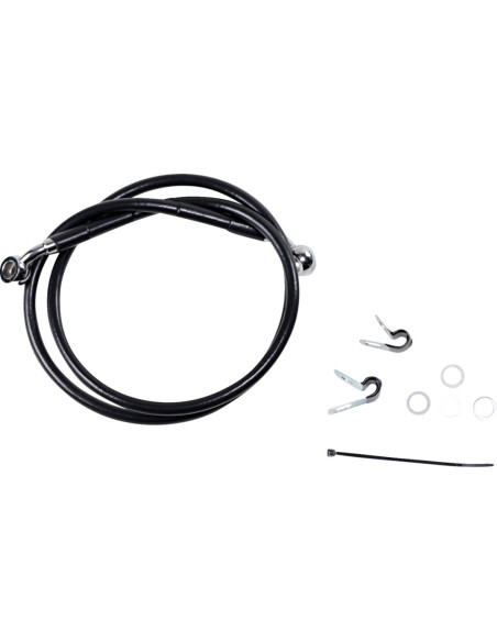 FRONT BRAKE LINE BLACK VINYL COATED STAINLESS STEEL