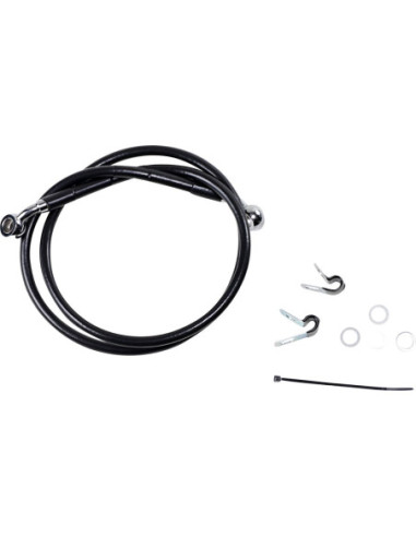 FRONT BRAKE LINE BLACK VINYL COATED STAINLESS STEEL