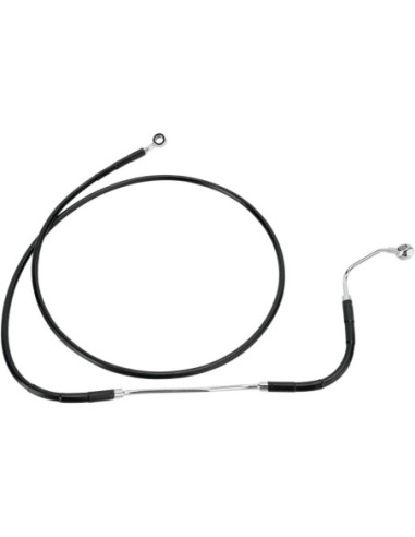 FRONT UPPER BRAKE LINE BLACK VINYL COATED STAINLESS STEEL EXTENDED 8"