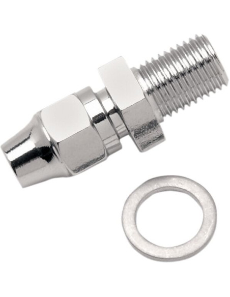 UNIVERSALI STABDŽIŲ VAMZDELIO JUNGTIS CHROMUOTA 3/8"-24 IŠORINIS NPT TIESUS