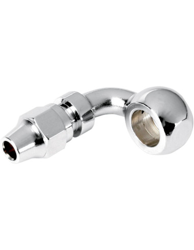 UNIVERSAL BRAKE LINE FITTING CHROME 3/8"/10MM-BANJO 90 