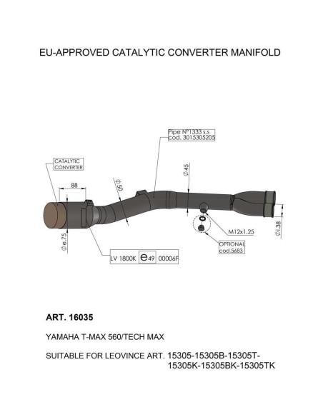 CAT CONV MANIFOLD YAMAHA