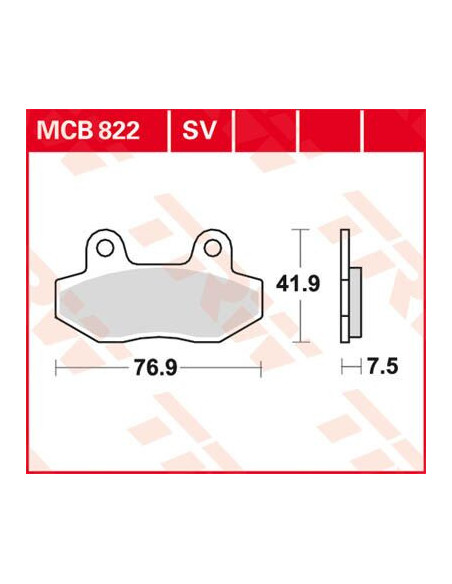 BRAKE PAD TRW MCB822