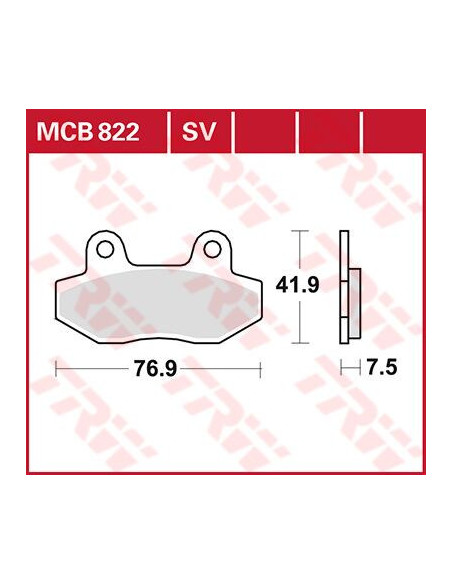 BRAKE PAD TRW MCB822