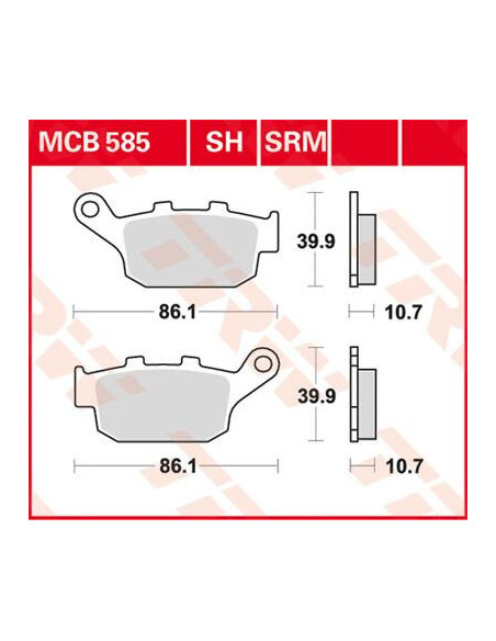 BRAKE PAD TRW MCB585