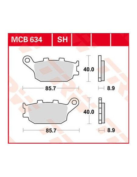 BRAKE PAD TRW MCB634
