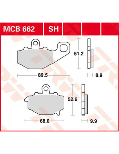 BRAKE PAD TRW MCB662