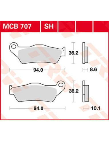 STABDŽIŲ TRINKELĖS TRW MCB707