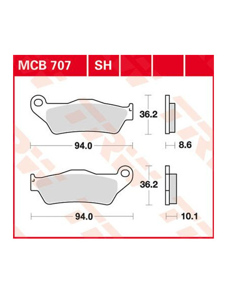 BRAKE PAD TRW MCB707