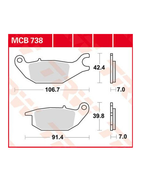 STABDŽIŲ TRINKELĖS TRW MCB738