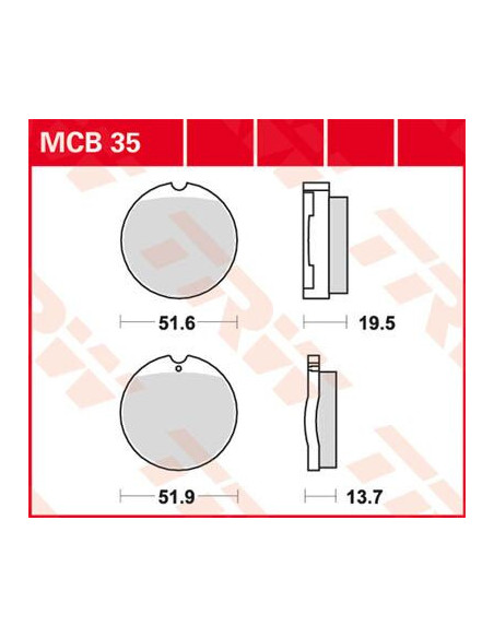 BRAKE PAD TRW MCB35
