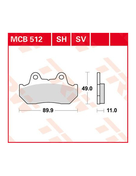 BRAKE PAD TRW MCB512