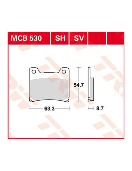 BRAKE PAD TRW MCB530