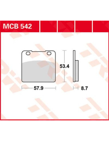 BRAKE PAD TRW MCB542