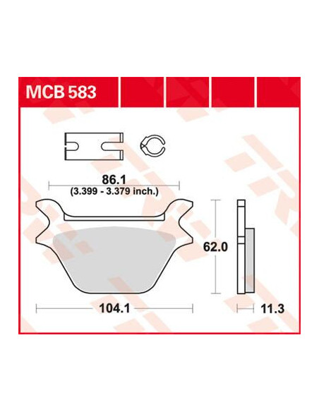 BRAKE PAD TRW MCB583