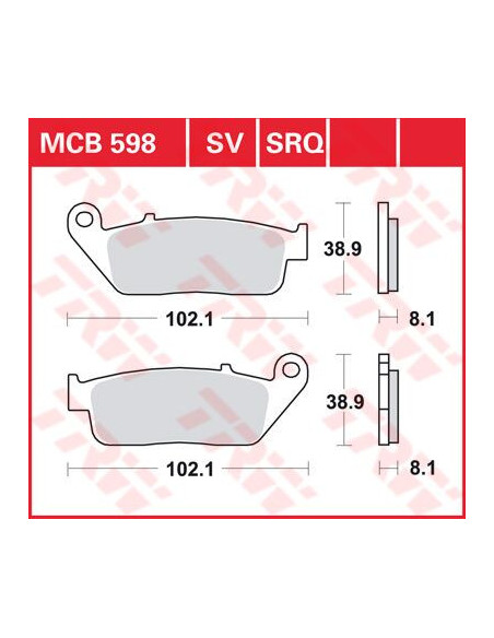 BRAKE PAD TRW MCB598