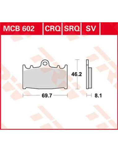 BRAKE PAD TRW MCB602