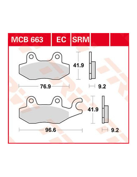 STABDŽIŲ TRINKELĖS TRW MCB663