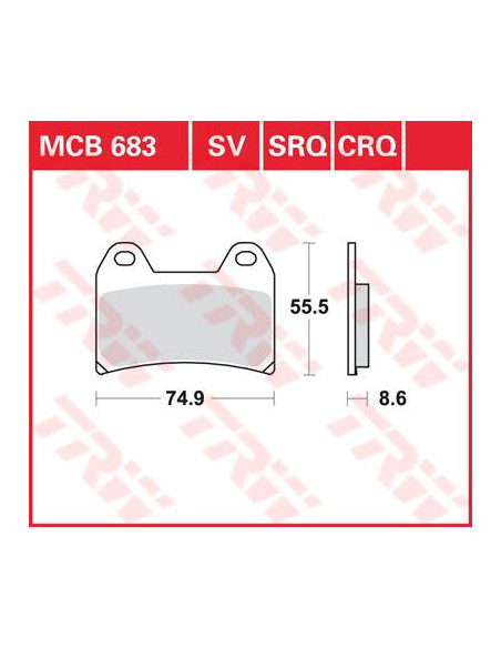 BRAKE PAD TRW MCB683