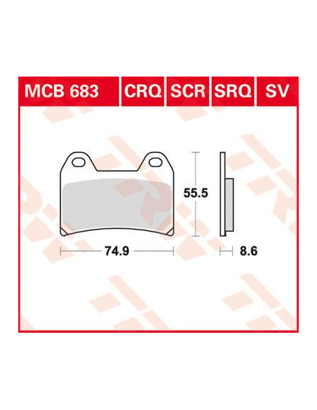 BRAKE PAD TRW MCB683