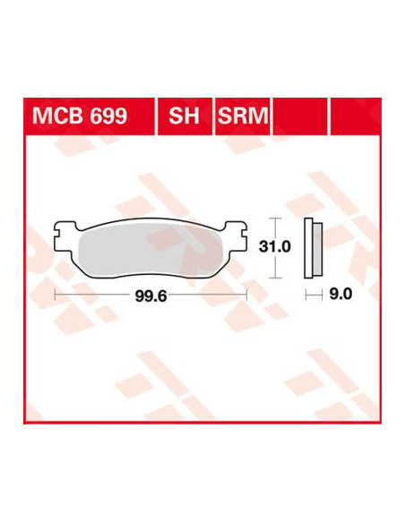 STABDŽIŲ TRINKELĖS TRW MCB699