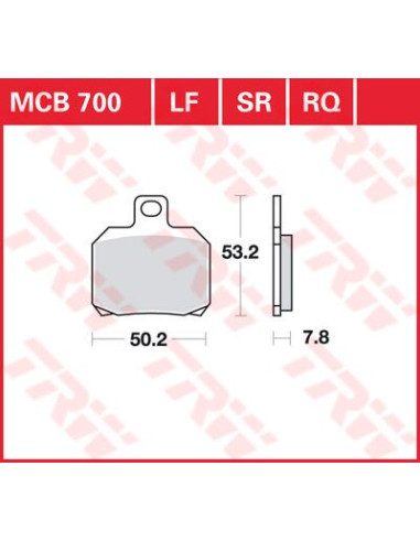 BRAKE PAD TRW MCB700