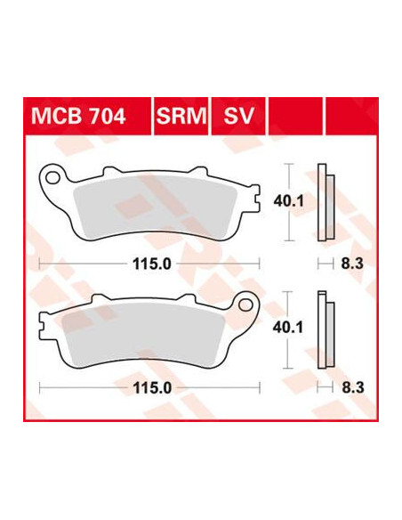 BRAKE PAD TRW MCB704