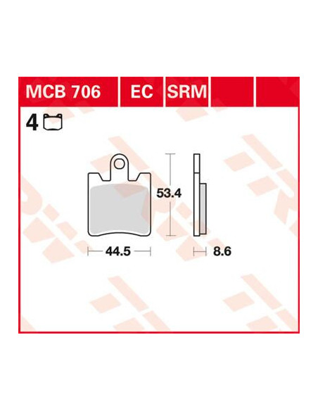 STABDŽIŲ TRINKELĖS TRW MCB706