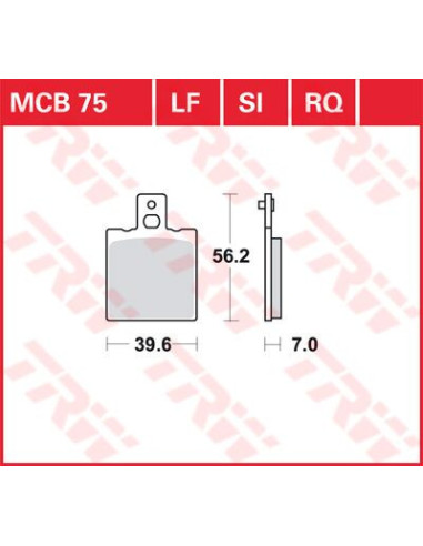 STABDŽIŲ TRINKELĖS TRW MCB75