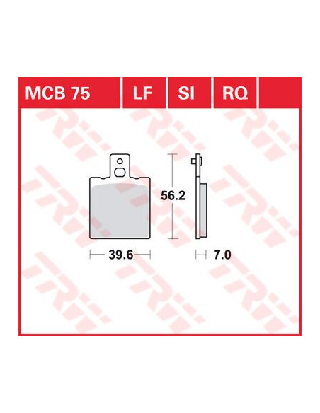 BRAKE PAD TRW MCB75