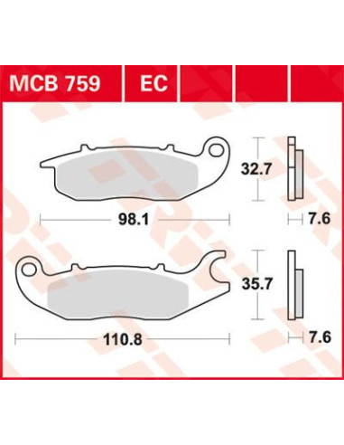 BRAKE PAD TRW MCB759