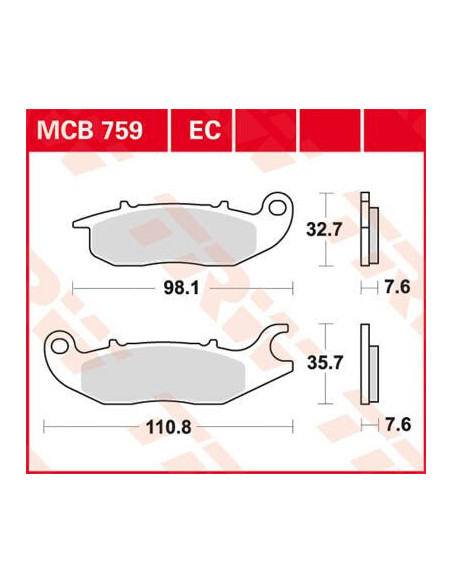 BRAKE PAD TRW MCB759