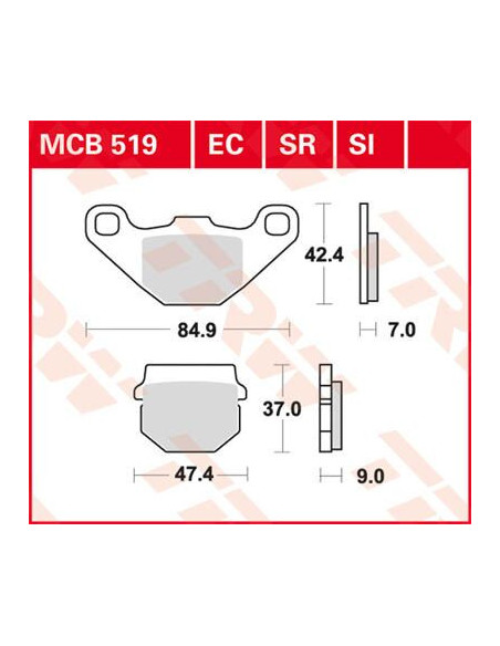 STABDŽIŲ TRINKELĖS TRW MCB519SI