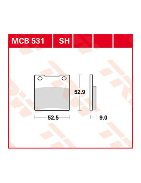 BRAKE PAD TRW MCB531SH
