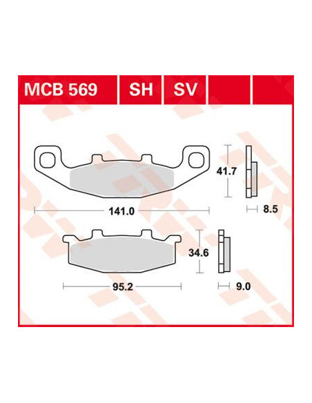 STABDŽIŲ TRINKELĖS TRW MCB569SV