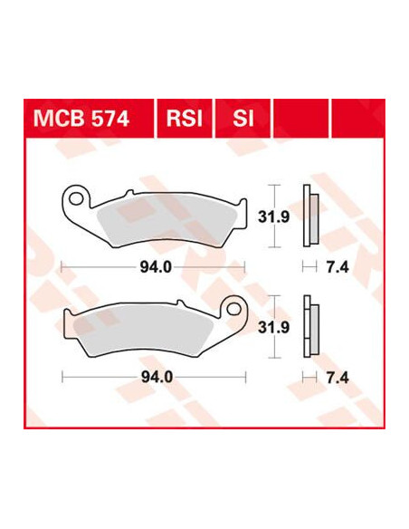 BRAKE PAD TRW MCB574SI