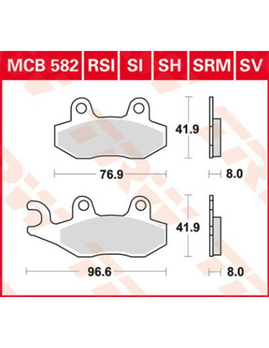 BRAKE PAD TRW MCB582SV
