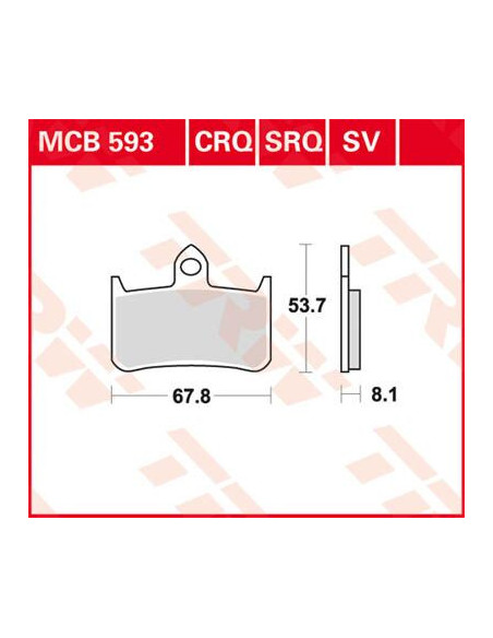 STABDŽIŲ TRINKELĖS TRW MCB593SV