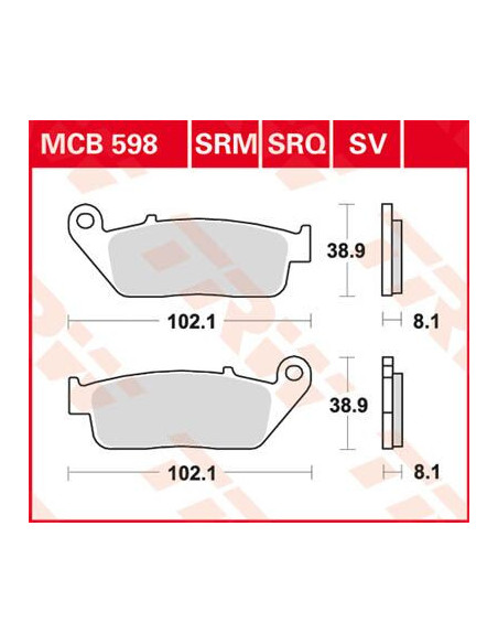 STABDŽIŲ TRINKELĖS TRW MCB598SV
