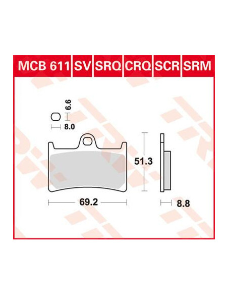 STABDŽIŲ TRINKELĖS TRW MCB611CRQ