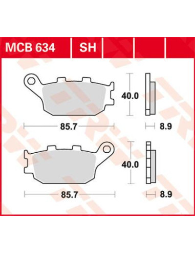 BRAKE PAD TRW MCB634SH